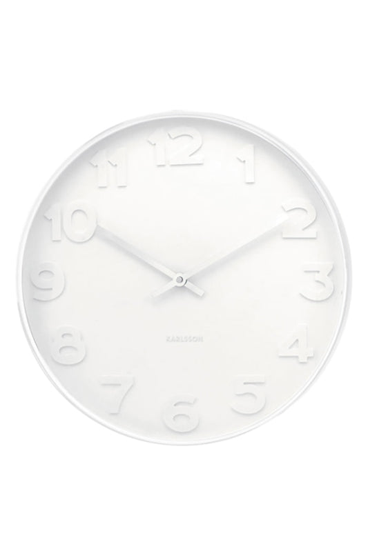 KARLSSON - MR WHITE NUMBERS CLOCK - LARGE - WHITE FRAME / WHITE FACE