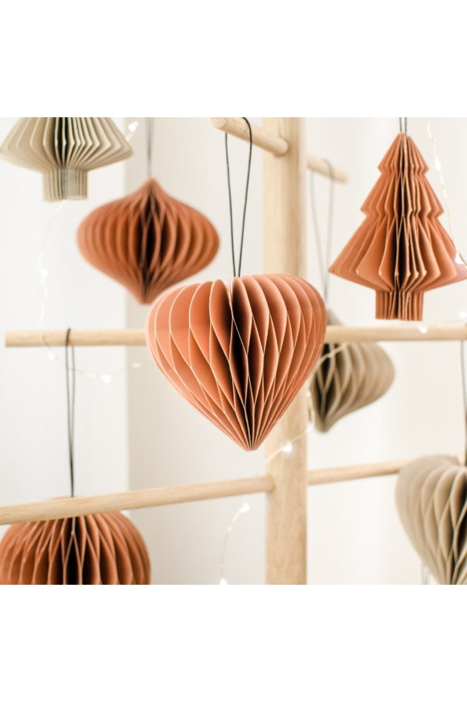 Nordic Rooms - Christmas Ornament Paper Heart 9Cm Clay Home & Garden > Decor Seasonal Holiday