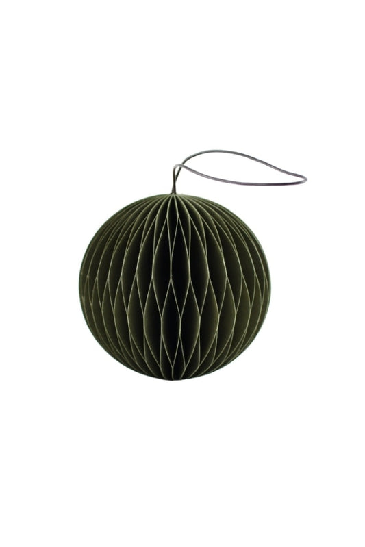 Nordic Rooms - Christmas Ornament Paper Sphere 8.5Cm Olive Green Home & Garden > Decor Seasonal