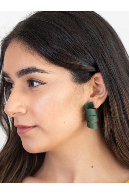 Monica - Triple Earrings Green