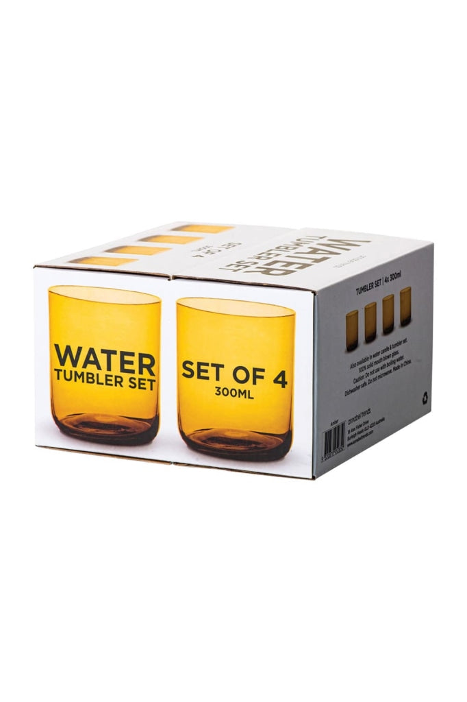 Annabel Trends - Water Tumbler Set Of 4 Amber