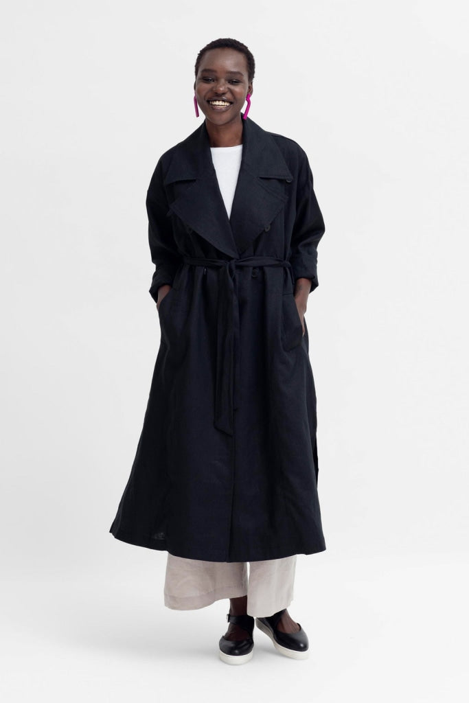 Elk The Label - Anneli Trench Coat Black Apparel & Accessories > Clothing Outerwear Coats Jackets