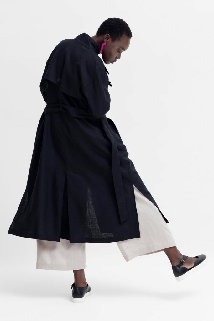 Elk The Label - Anneli Trench Coat Black Apparel & Accessories > Clothing Outerwear Coats Jackets