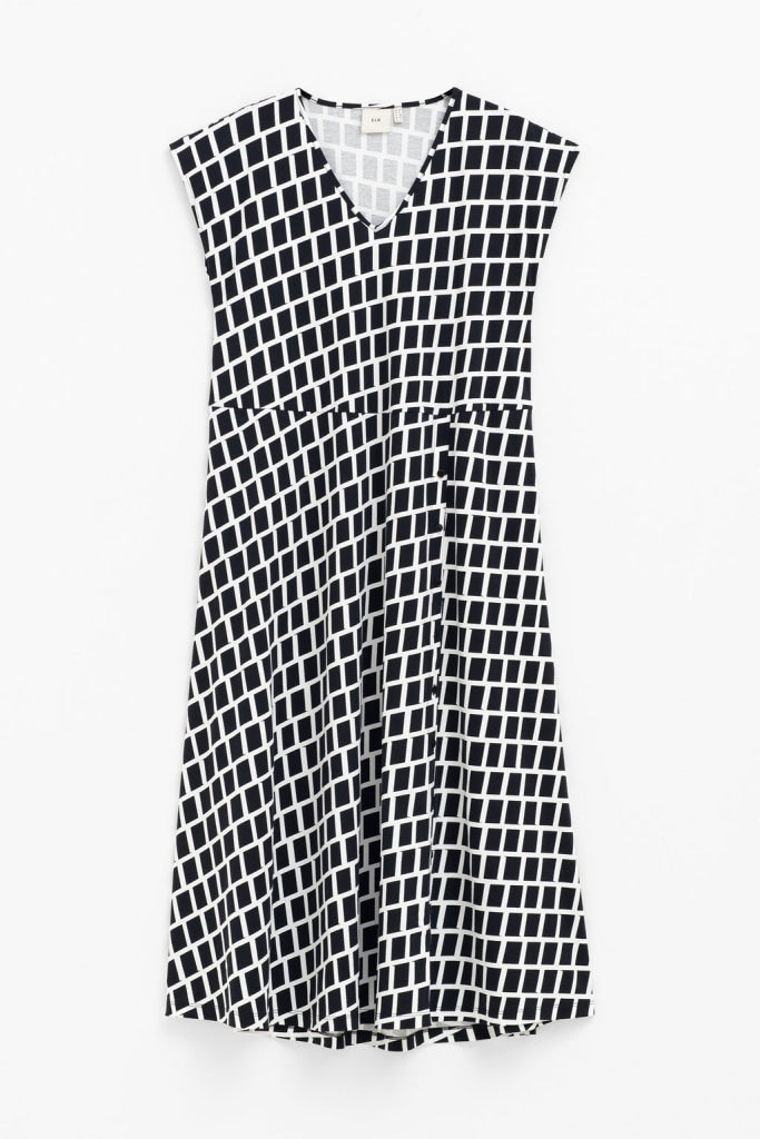 Elk The Label - Lento Tshirt Dress Black/White Alskar Print Apparel & Accessories > Clothing Dresses