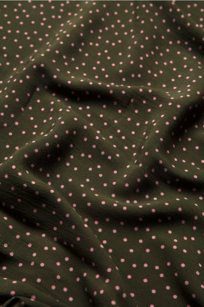 Elk The Label - Jorunn Top - Olive/pink Spot Mikro Print