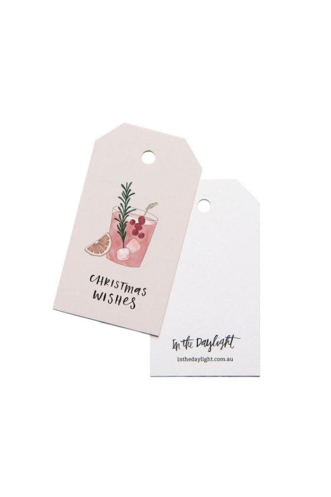 IN THE DAYLIGHT - CHRISTMAS COCKTAIL - GIFT TAG - SET OF 5