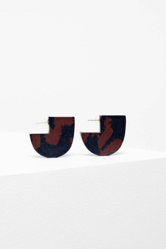 Elk The Label - Lampa Earrings Chocolate Naemi Print Apparel & Accessories > Jewelry