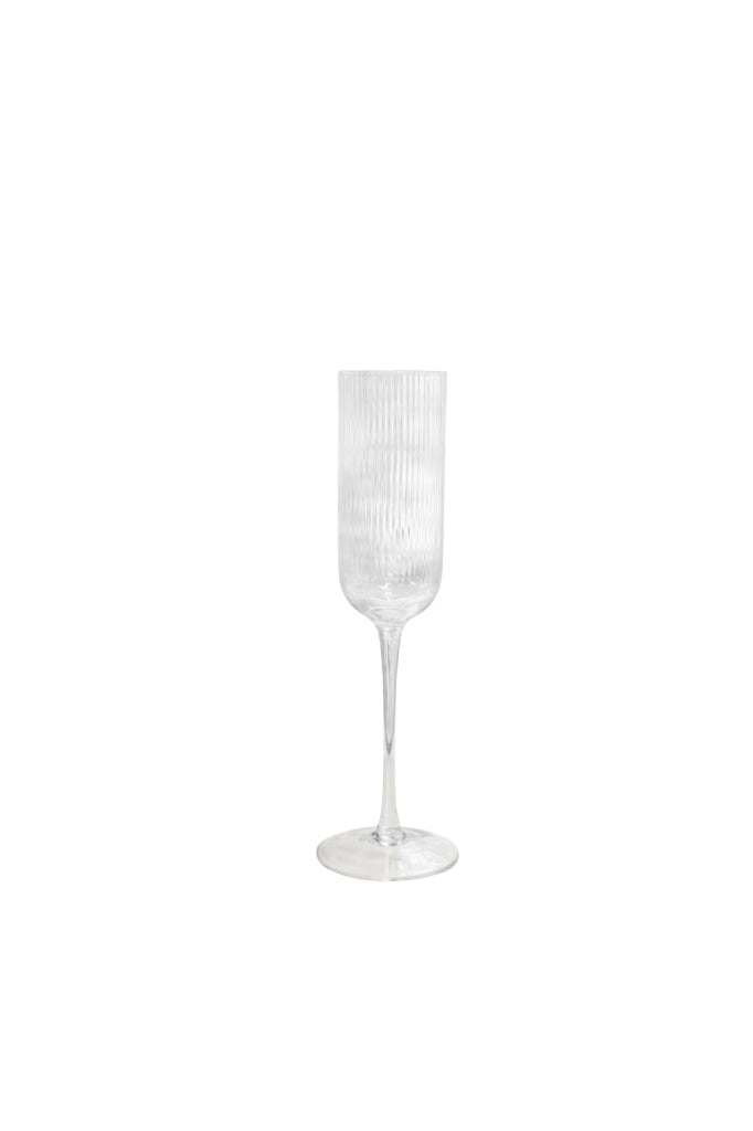 Sage & Cooper - Atticus Ribbed Champagne Glass (Set Of 4) Clear Home Garden > Kitchen Dining