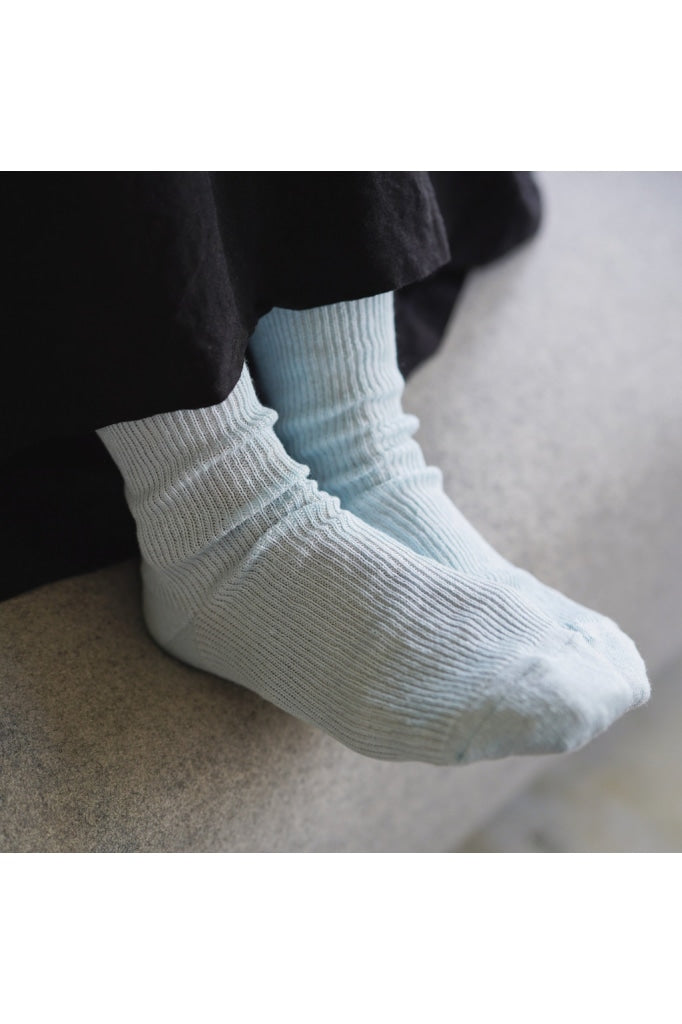 Hakne - Linen Ribbed Socks - Off White