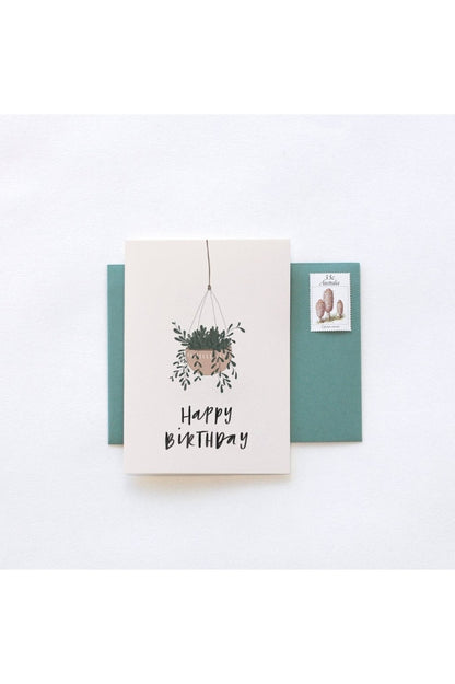 IN THE DAYLIGHT - HANGING PLANT - HAPPY B'DAY - GREETING CARD - Tempted Kensington