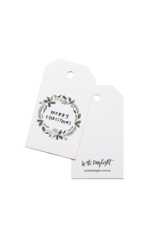 IN THE DAYLIGHT - CHRISTMAS WREATH - GIFT TAG - SET OF 5