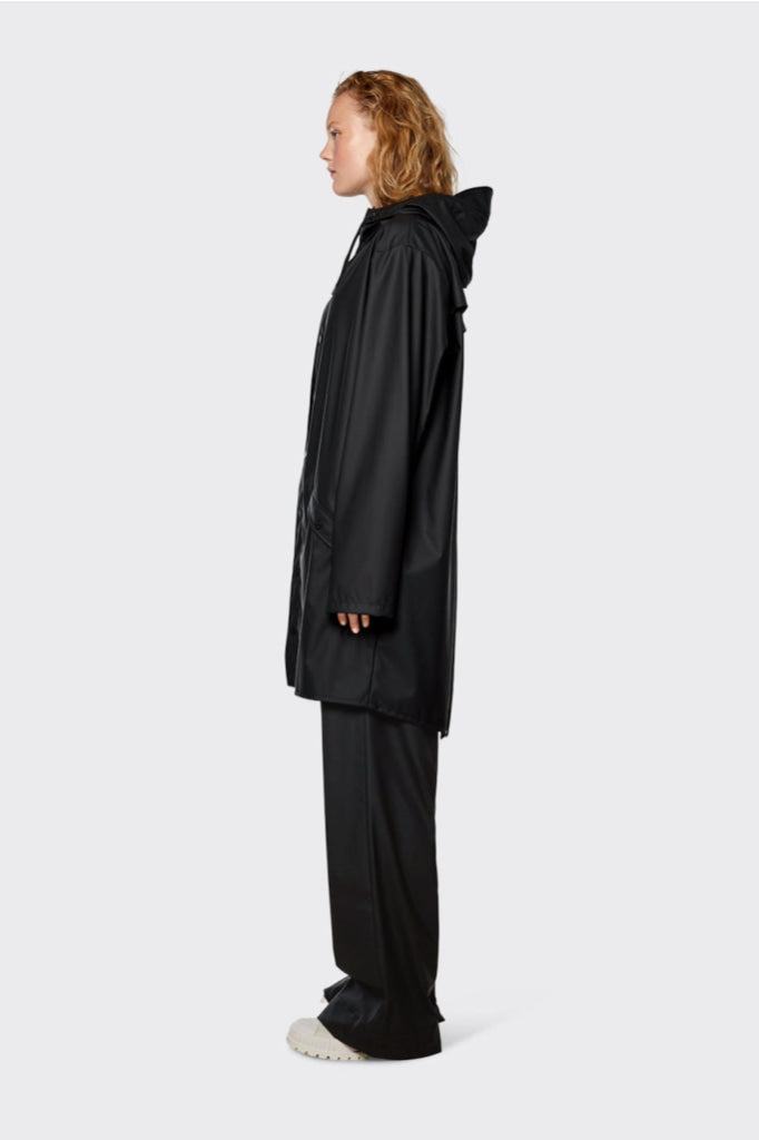 Rains - Long Jacket Black Apparel & Accessories > Clothing Outerwear Coats Jackets
