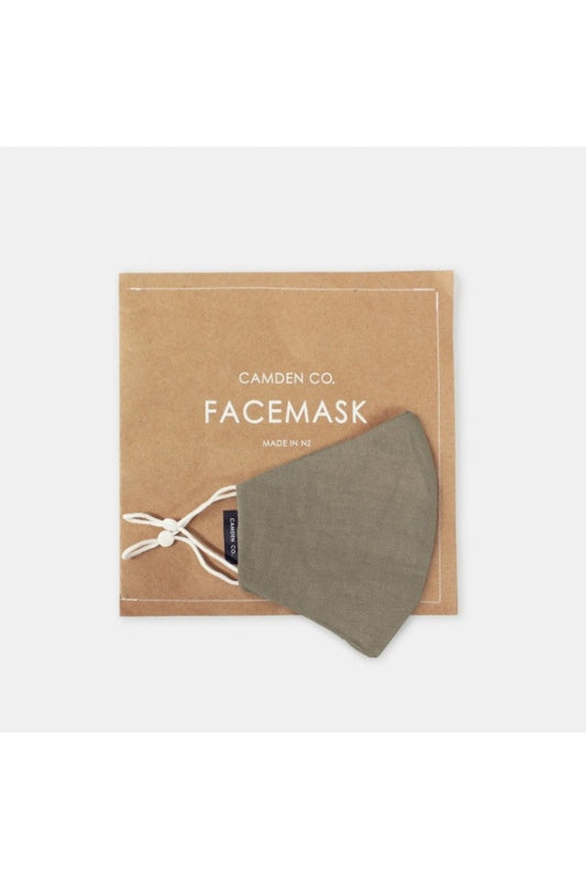 Camden Co - Face Mask Linen Moss Green Face Mask