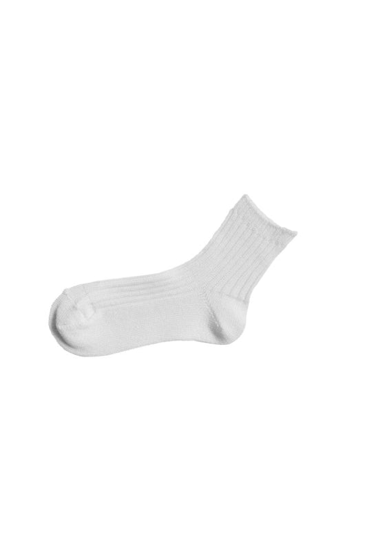 Nishiguchi Kutsushita - Praha Linen Ribbed Sock Off White