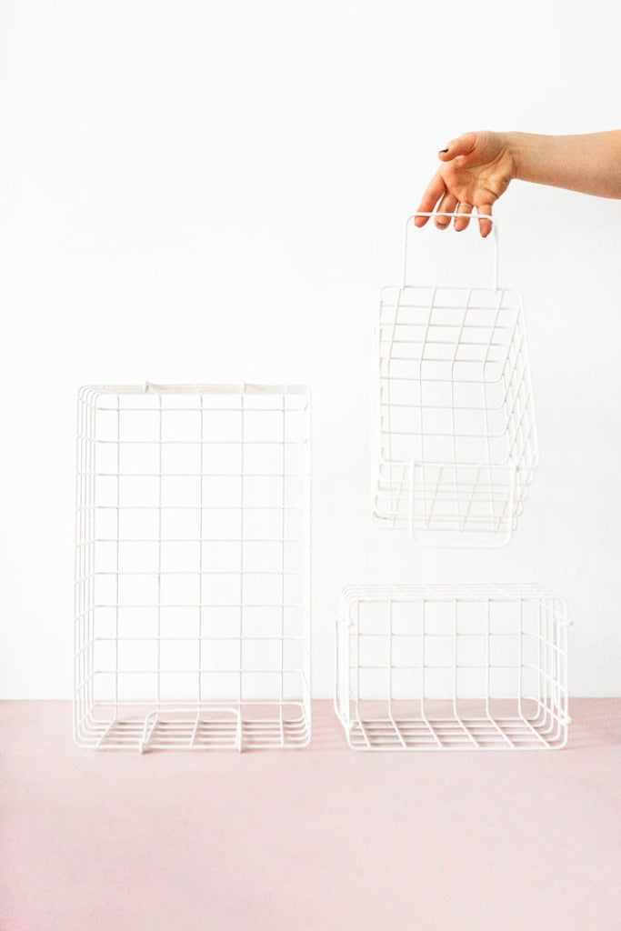 Mustard Made - Set Of 3 Baskets In White Furniture > Cabinets & Storage Lockers Locker