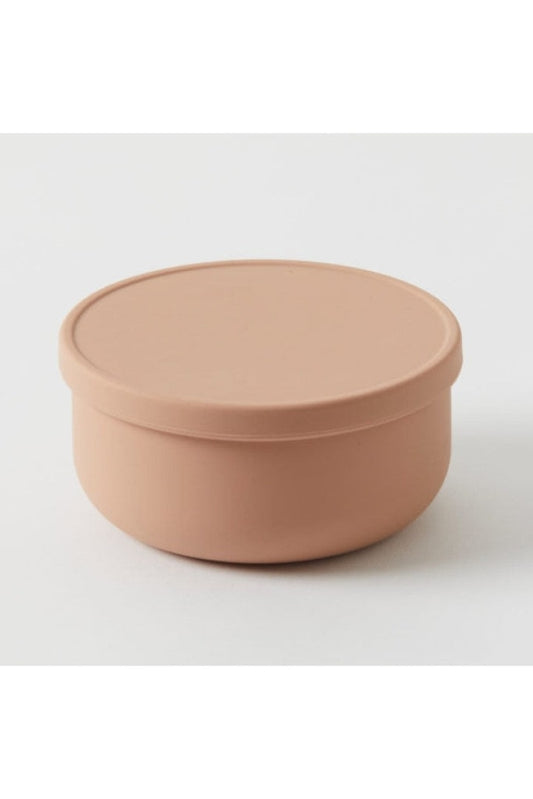Nordic Kids - Henny Silicone Bowl With Lid Terracotta