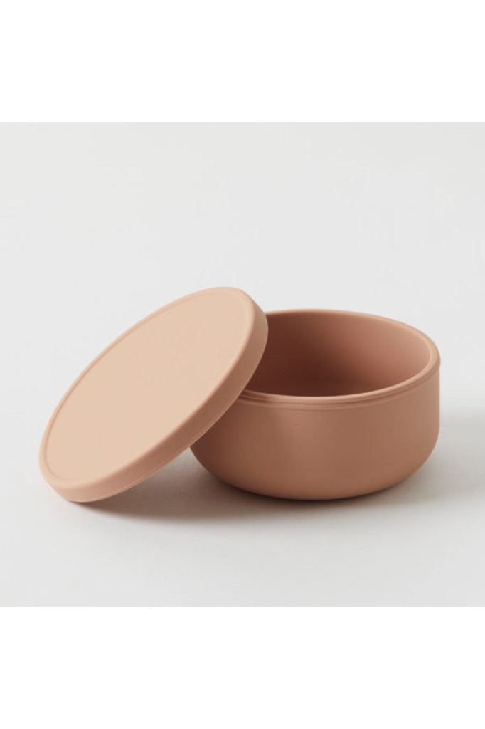 Nordic Kids - Henny Silicone Bowl With Lid Terracotta
