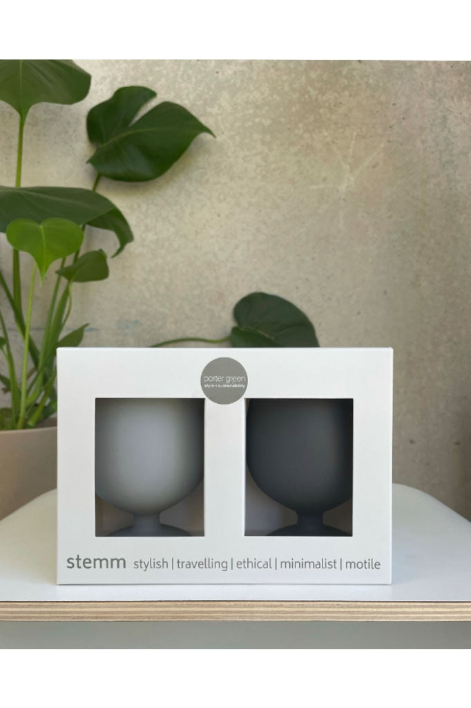Porter Green - Stemm Unbreakable Silicone Wine Glasses Whitehorse Smoke / Storm Home & Garden >