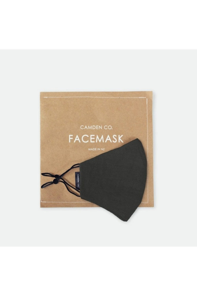 Camden Co - Face Mask Linen Black Face Mask
